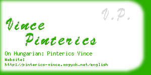 vince pinterics business card